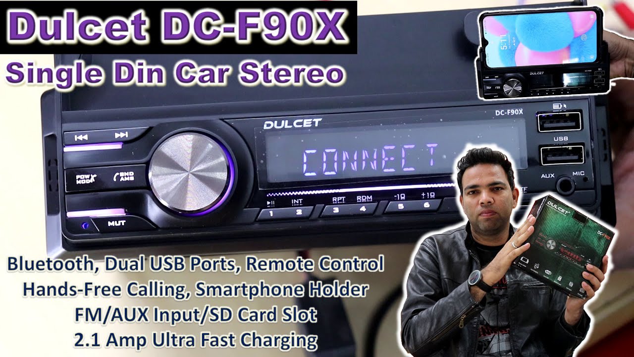 Dulcet DC F90X Car Stereo Unboxing Review Test | Single Din | Remote Control | Bluetooth | Hindi