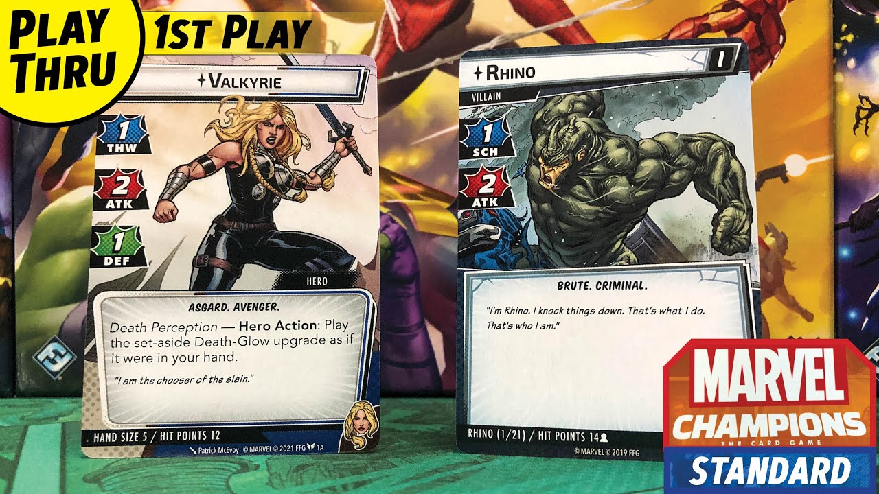 VALKYRIE Hero Pack First Play vs RHINO   MARVEL CHAMPIONS Solo Playthrough