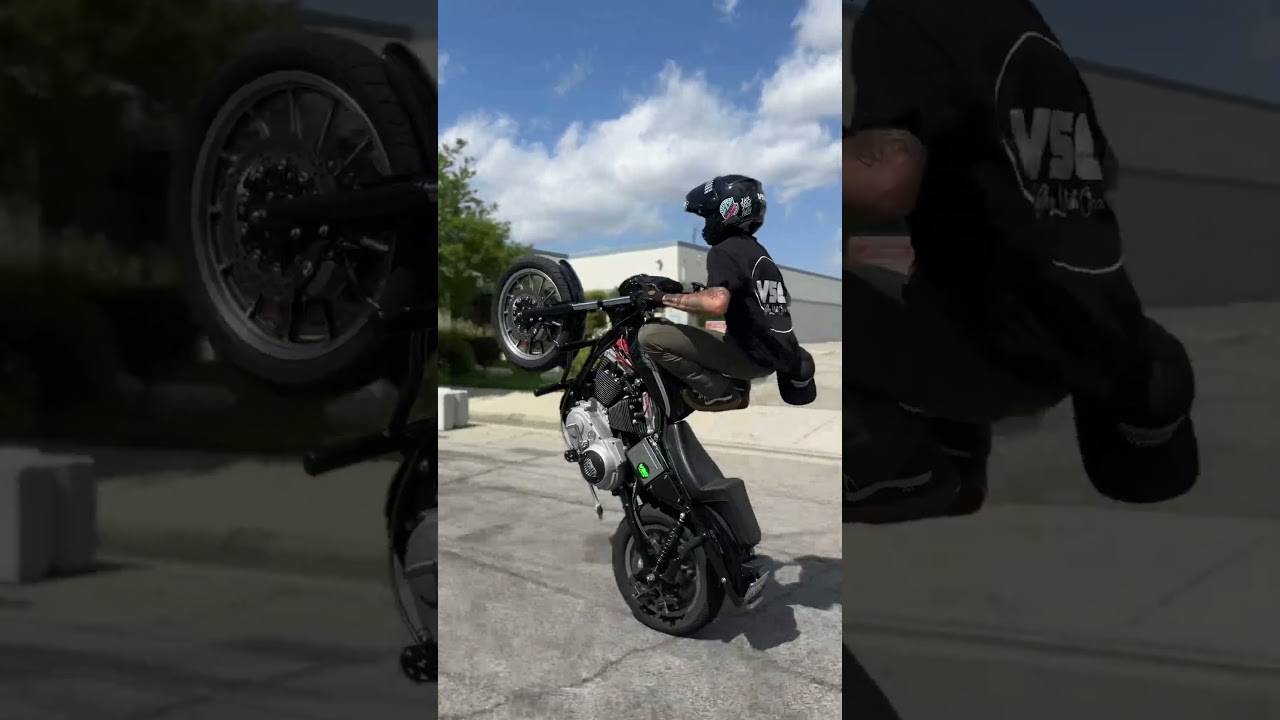 Bike yoga 🧘 #motorcycle #harleywheelies #harleydavidson #sportster #wheelie