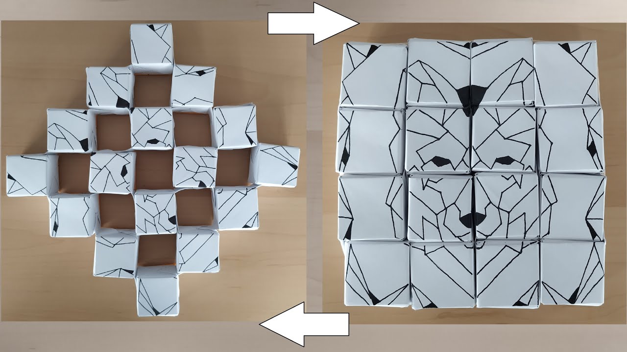 🔄 Origami MOVING cubes / transforming origami things / modular cubes tutorial / action origami