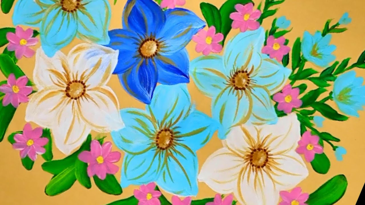 Simple Acrylic Flower Painting / Easy Painting for Beginners / Ree Art