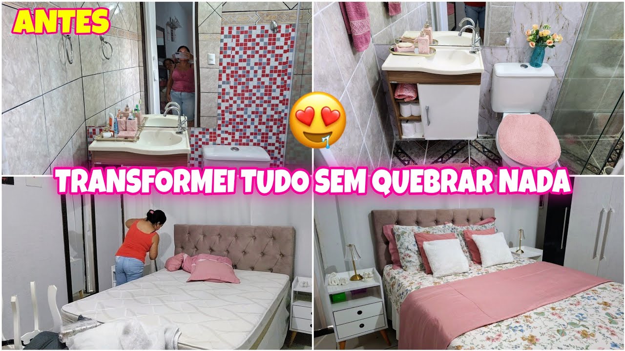 TRANSFORMEI Meu  BANHEIRO Sem QUEBRAR NADA  ✨️ FAXINA COMPLETA e DECORAÇÃO SIMPLES