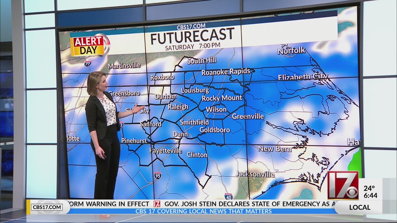Heaviest snow possible Saturday evening in central NC