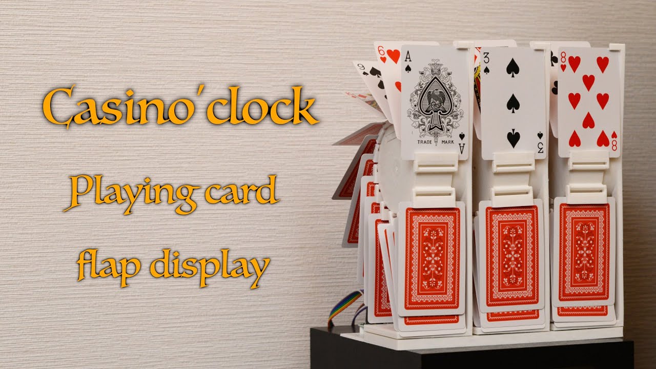 Casino'clock - Playing card flap display / clock, 3D printed