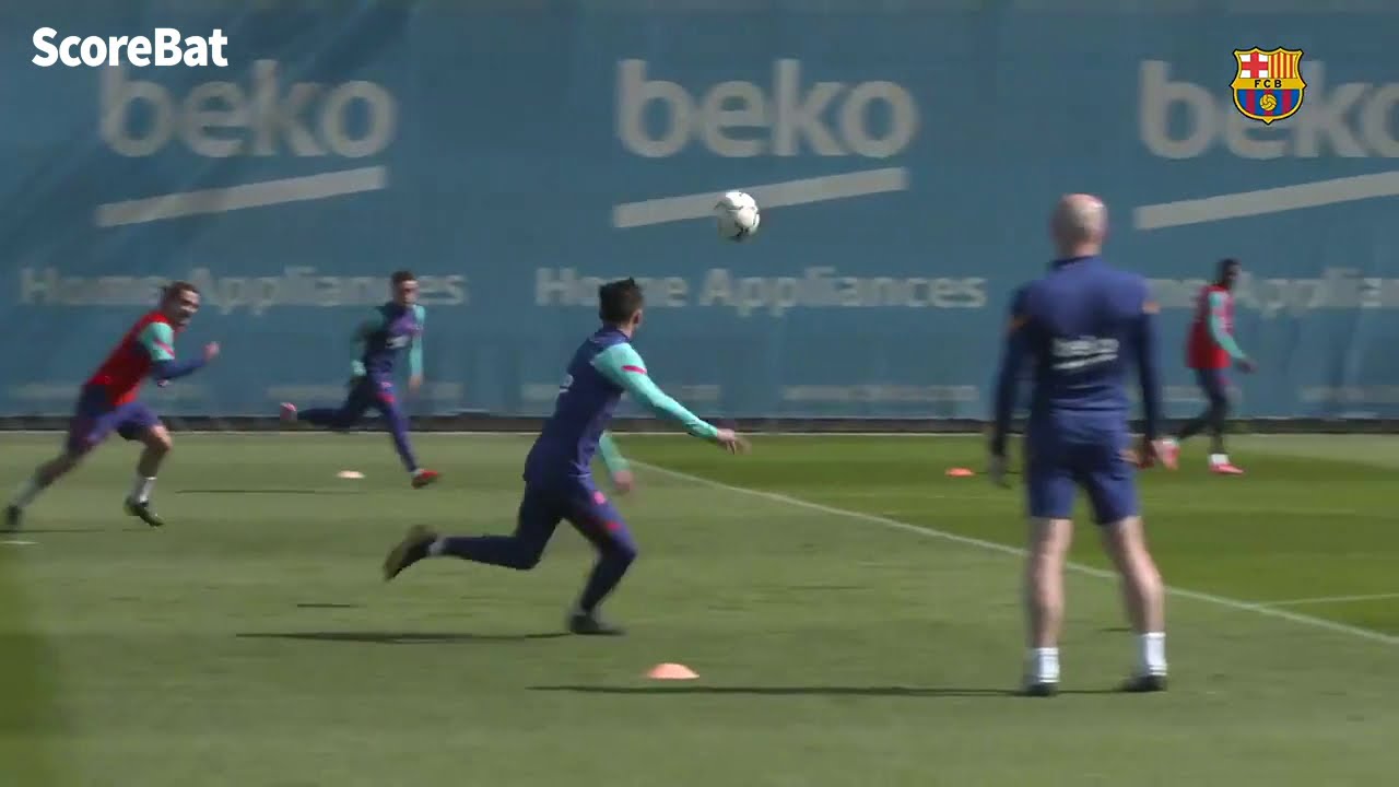 Messi and Pedri duo on Barcelona training