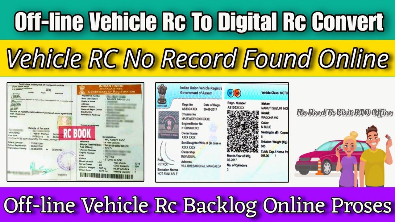 Offline Any Vehicle Rc Backlog Entry Online Prosess,Old Rc To New Digital Rc Convert