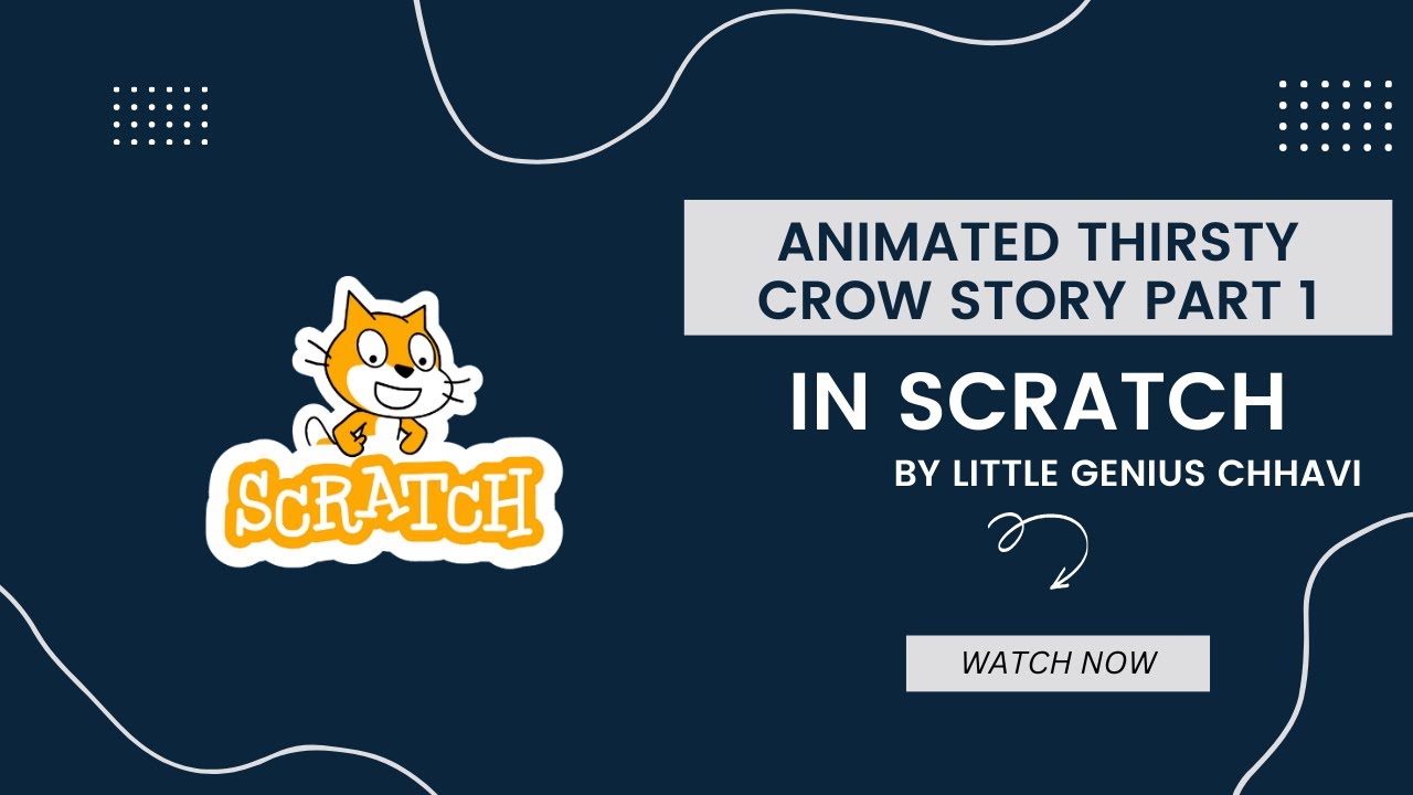 Part 1 of Animated Thirsty Crow Story in Scratch by Little Genius Chhavi