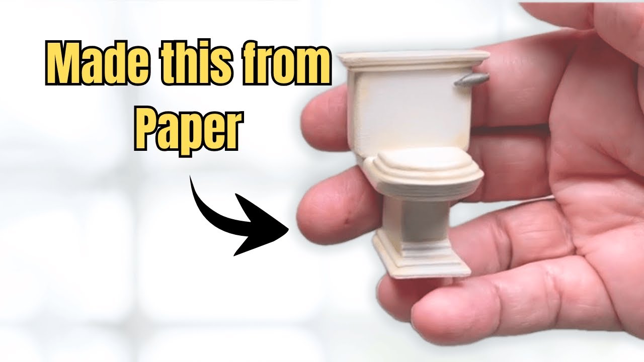 Make a Tiny Toilet from Paper | Dollhouse Craft