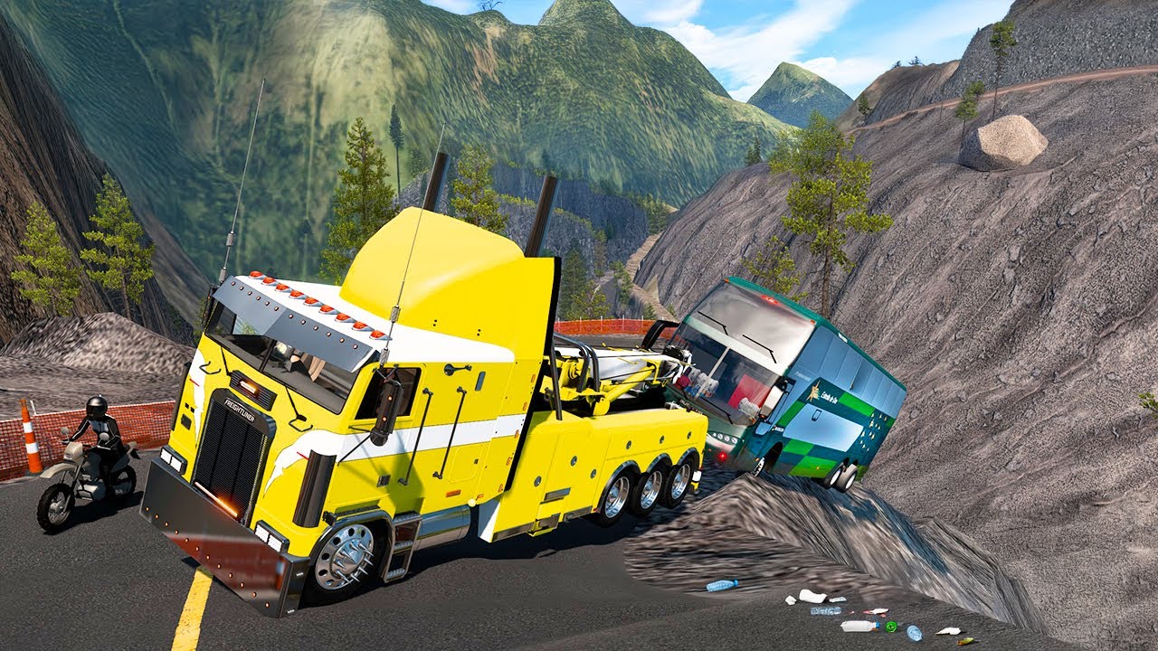 GRÚA Freightliner el Rescate Mas PELIGROSO que Veras Hoy  American Truck Simulator
