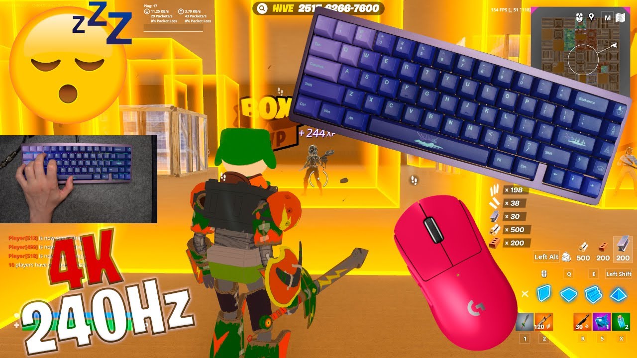Weikav Lucky 65 ASMR 😴 Box Fight Gameplay 📦 Satisfying Keyboard Fortnite 4K 240 FPS 🏆