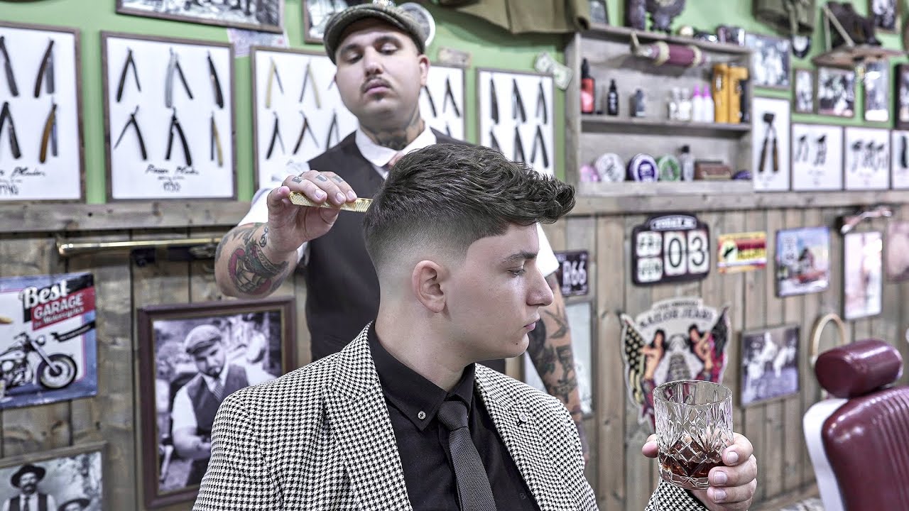 💈 ASMR BARBER - Messy Fringe, the most popular haircut of 2023 - SKIN FADE