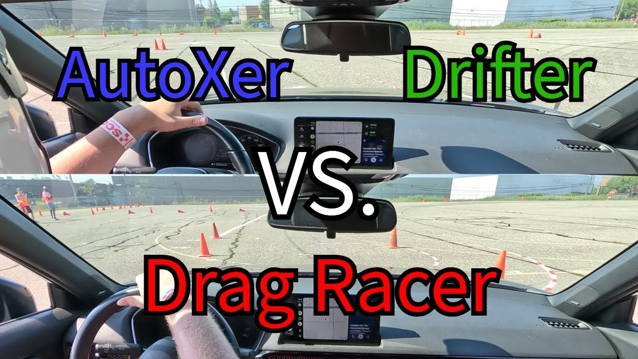 Autocrosser/Drifter VS. Drag Racer in Autocross! Side By Side Raw Comparison!