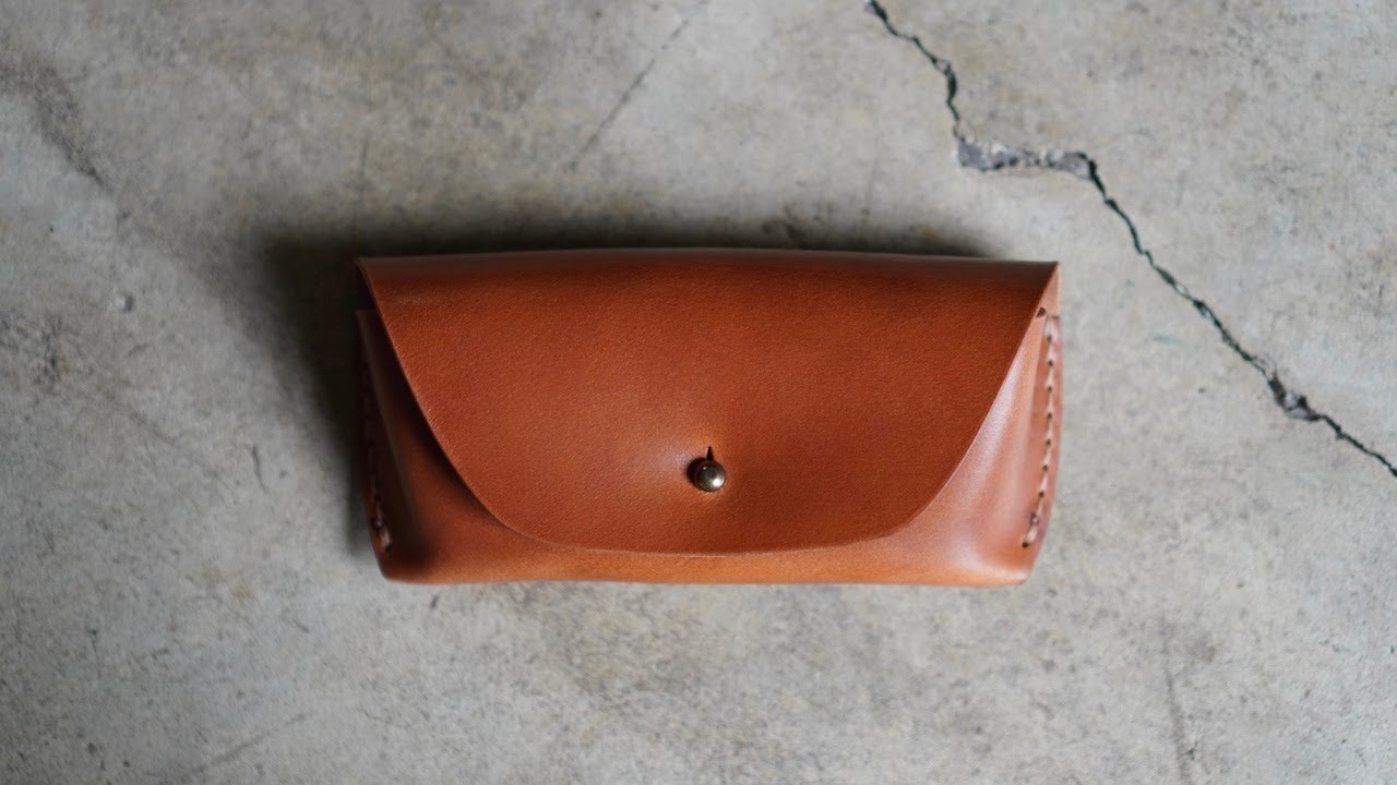 Making A Simple Leather Sunglasses Case - DIY ASMR Leather Working