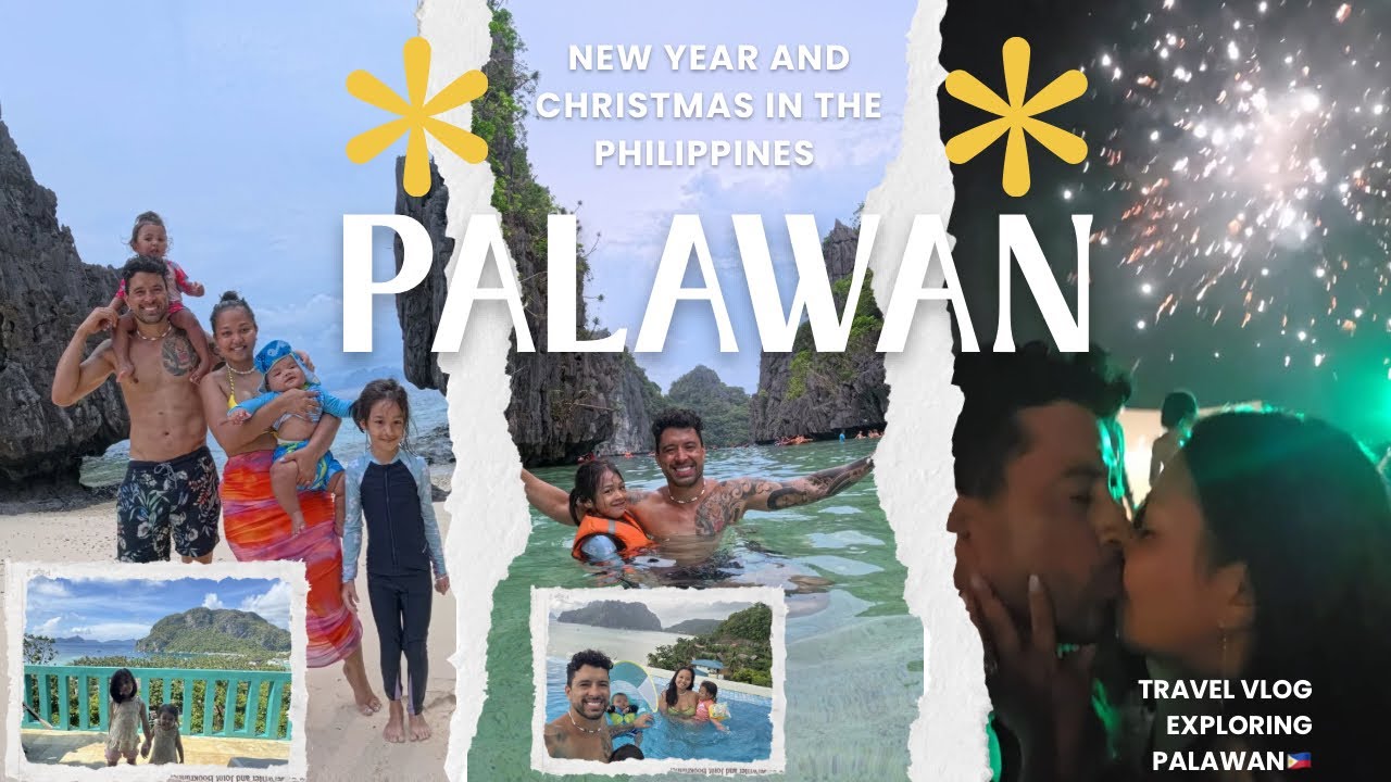 Brazilian Husband🇧🇷 Tries Filipino Food 🇵🇭 | Kids First Time Island Hopping | Palawan New year 2026