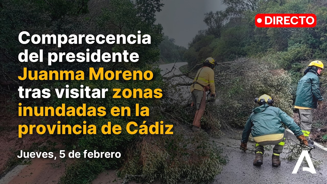 🔴 DIRECTO | Comparecencia de Juanma Moreno tras visitar zonas afectadas por el temporal en C&aacute;diz