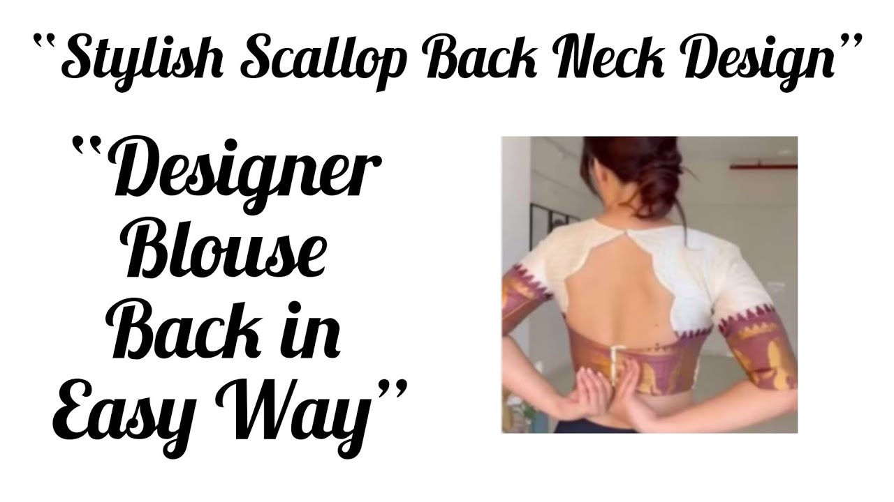 Beautiful Scallop Back Neck Blouse Design | Stylish Saree Blouse Stitching