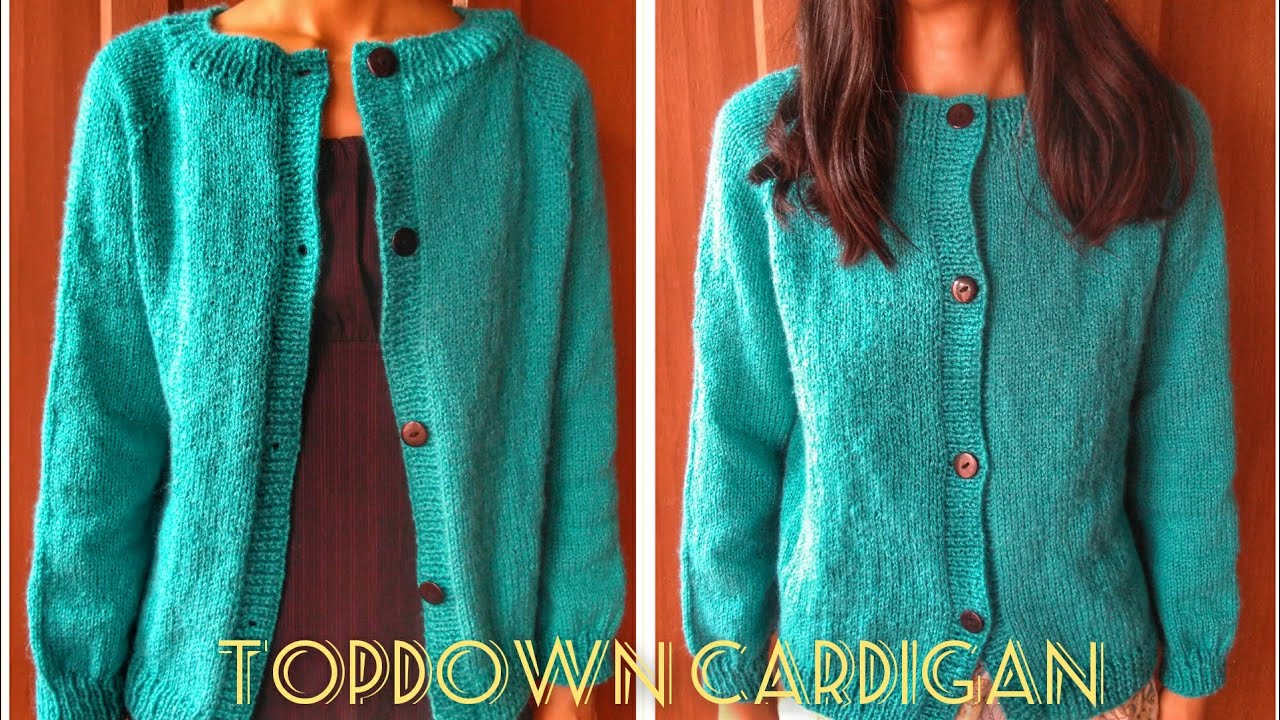 How to knit a top-down cardigan.
