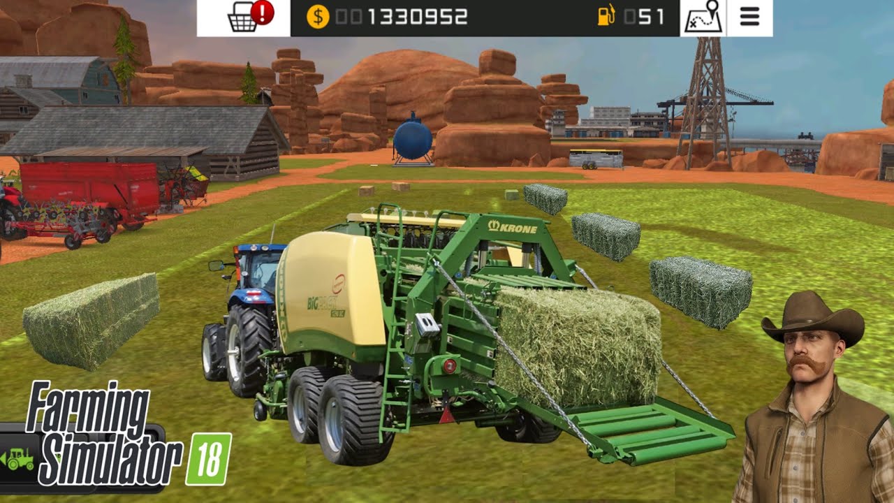 Fs18 new holland traktör ile ot balyası yapmak - Farming simulator18