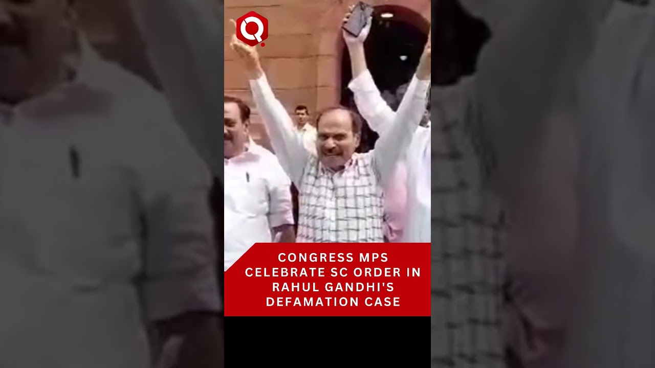 '#RahulGandhi ji ki victory': Watch Congress MPs celebrate SCs order in Rahul Gandhi defamation case