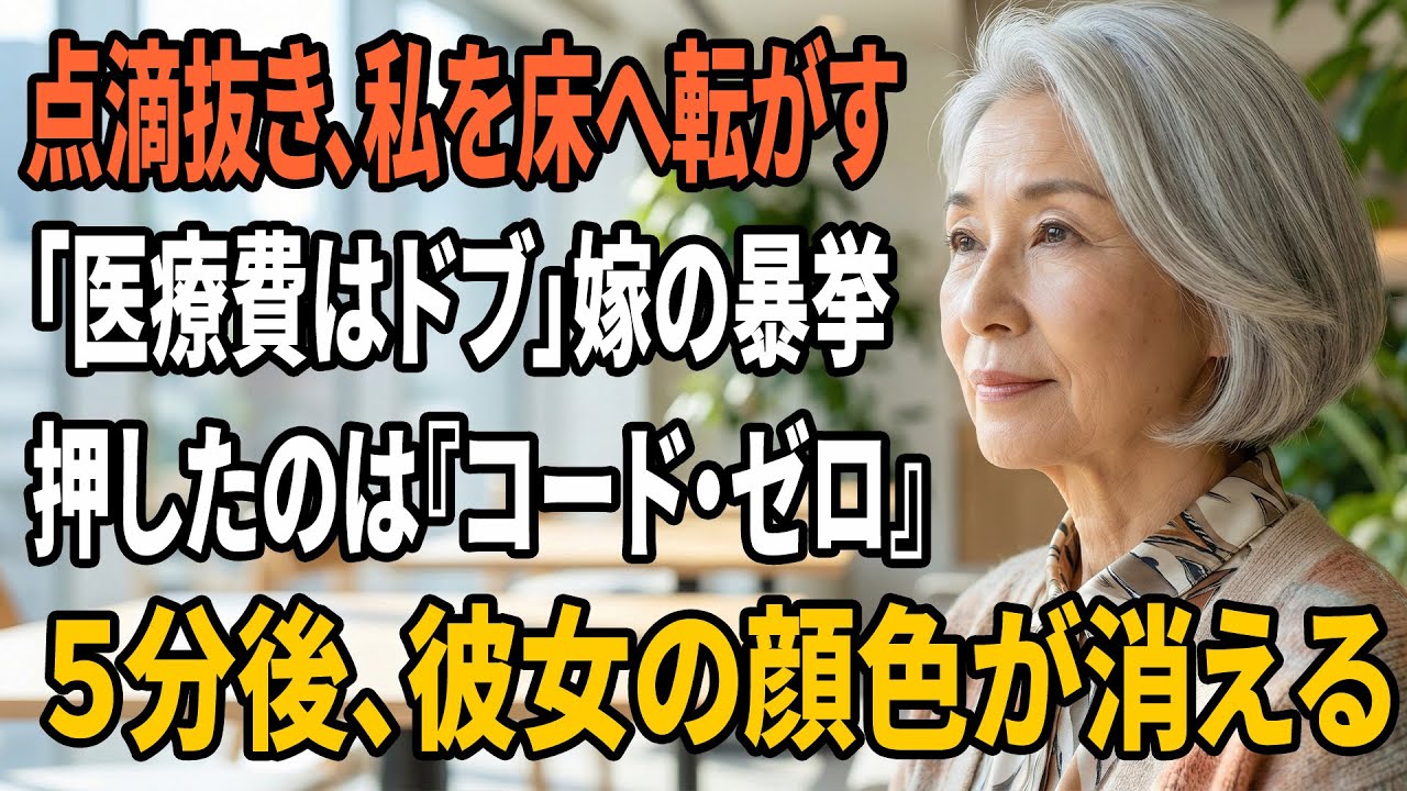 【スカッとする話】車椅子ごと私を蹴り倒し「早く死んで家を売れ」と笑う嫁。彼女は知らない、この病院が私の支配する『警察病院』で、私が裏理事長だということを…【朗読】【シニアライフ】【