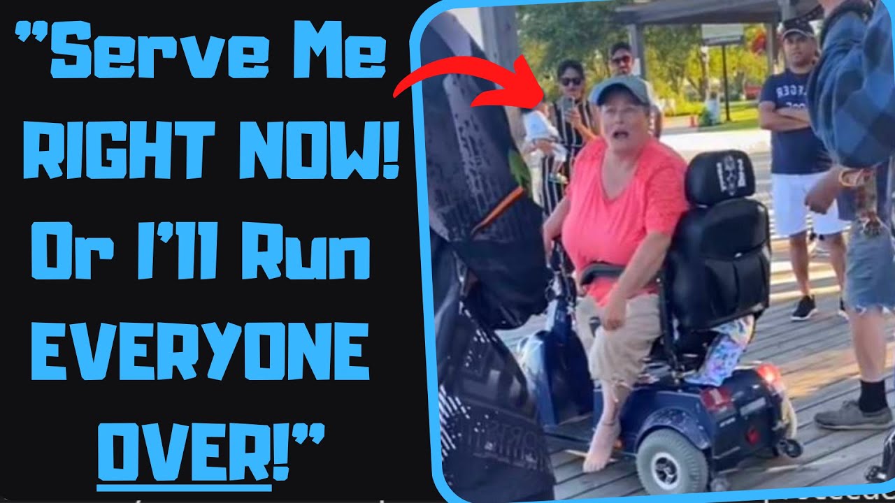 r/IDontWorkHereLady - Insane Walmart Karen Attacks Me With Her Scooter!
