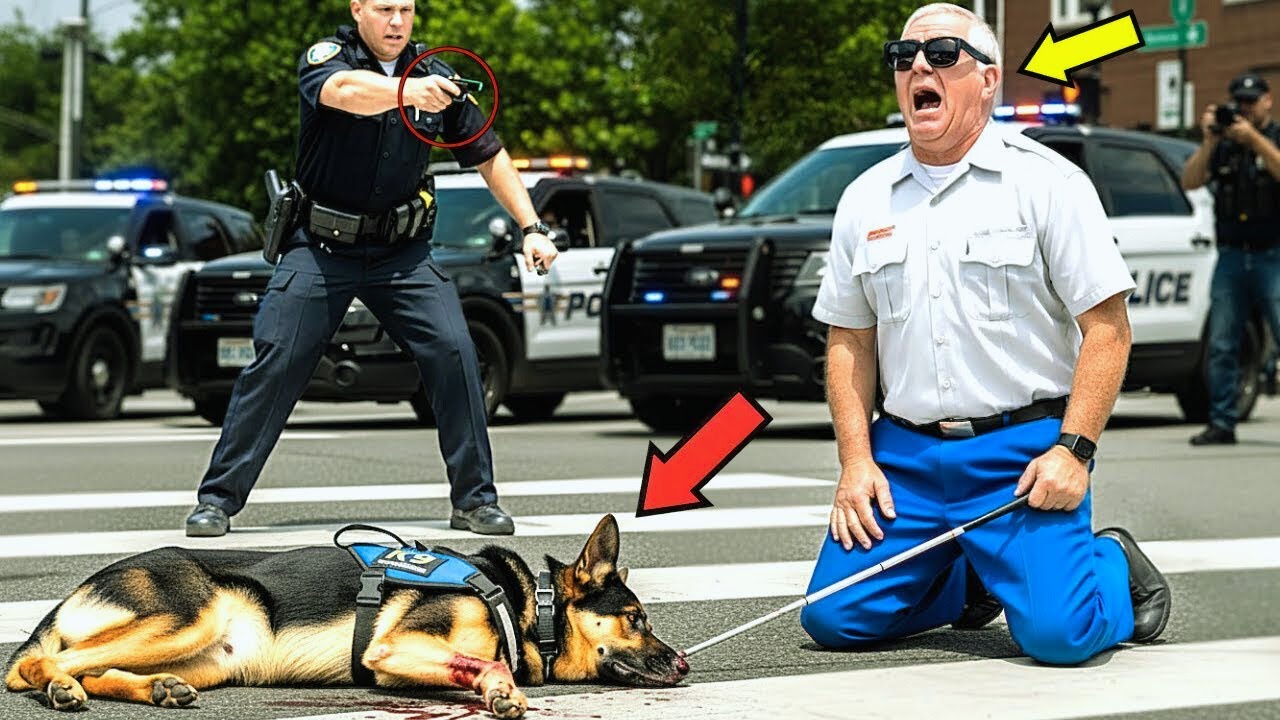 La policía aplicó una descarga eléctrica a un veterinario ciego y a su perro K9 en público. Siete...