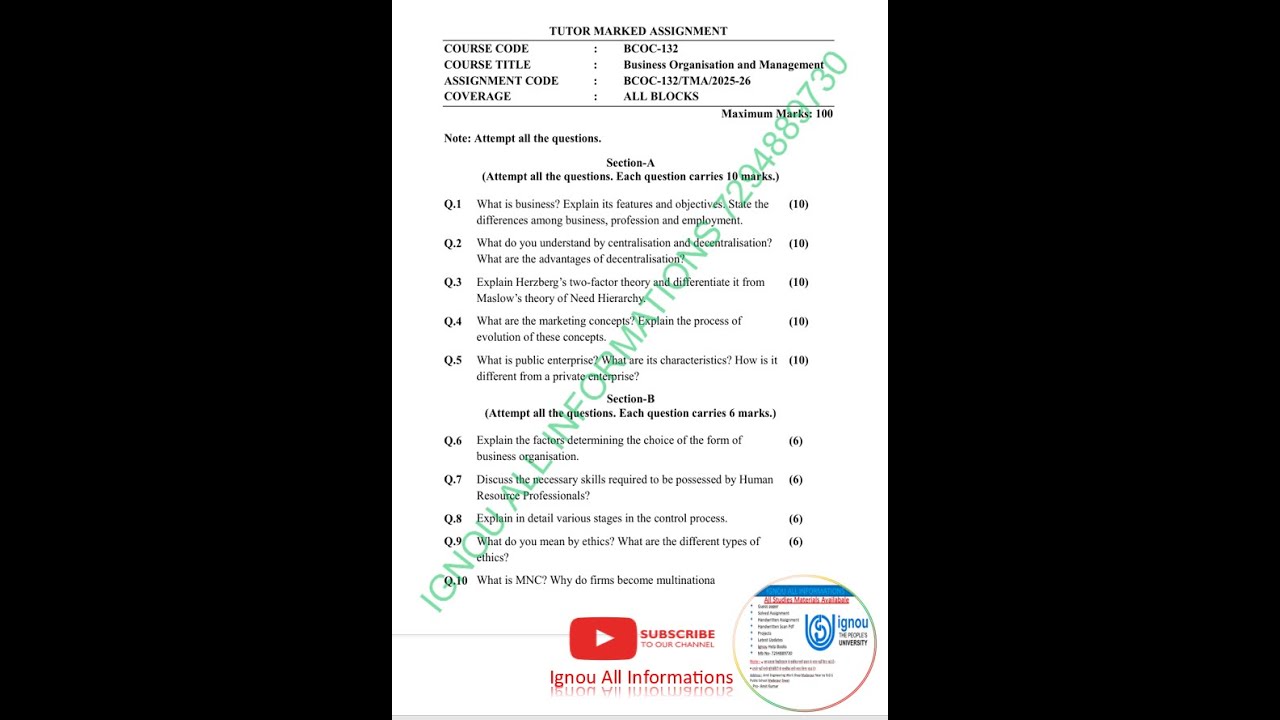 BCOC 132 Solved  Assignment 2025-26  |BCOC 132 Handwritten Assignment 2026 | BCOC 132 Assigment 2026