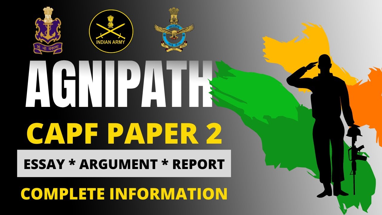 AGNIPATH | CAPF PAPER 2 TOPIC |  ESSAY REPORT and ARGUMENT | by Sravan sambrani sir