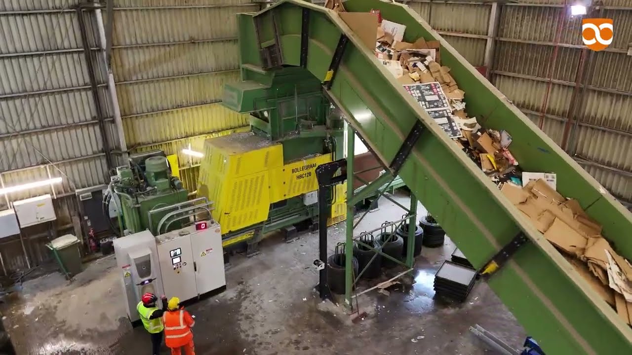 Refurbished Bollegraaf baler and Chain Conveyor at Cumbria Waste Group