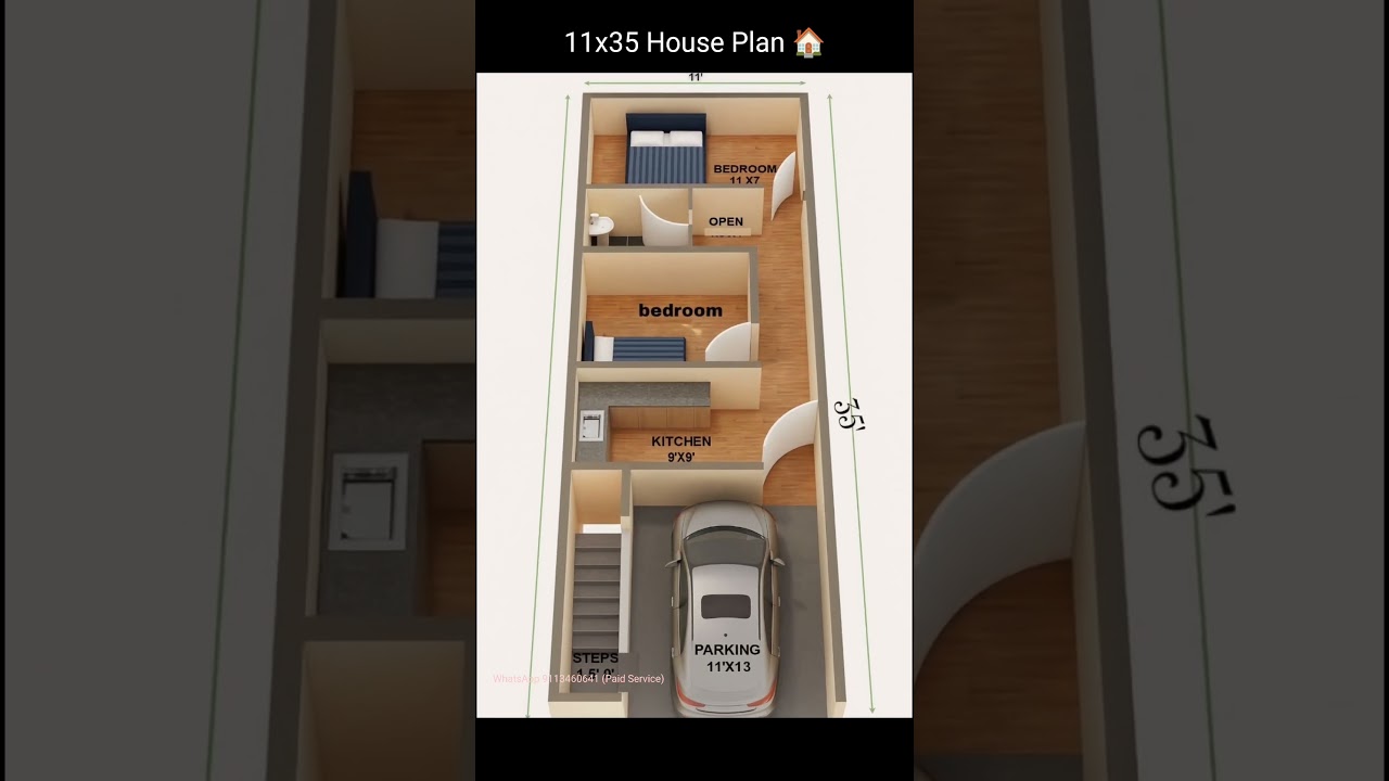 11x35 House Plan 🏠 #home #houseplan #homedesign #house #1bhk #2bhk #homeplan #smallhousedesign
