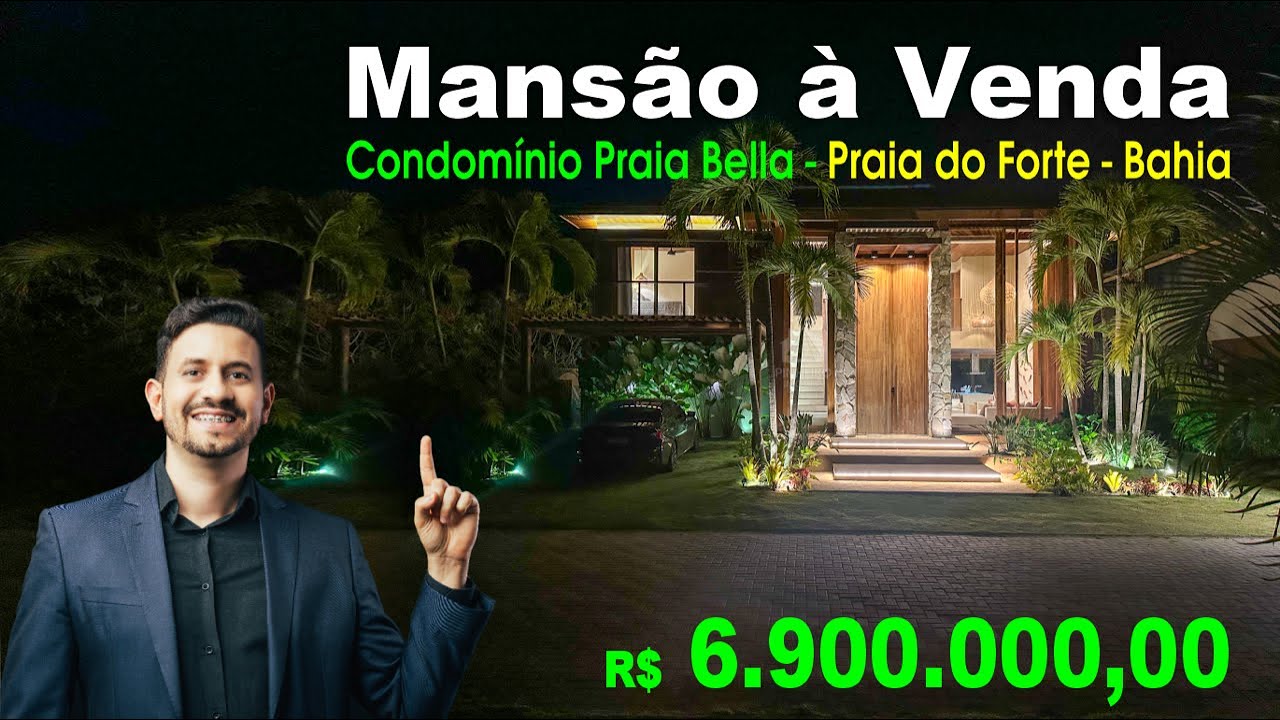 MANSÃO NA PRAIA DO FORTE DE R$ 6.900.000,00 - OBRA DE ARTE NA BAHIA | ASSISTA EM 4K