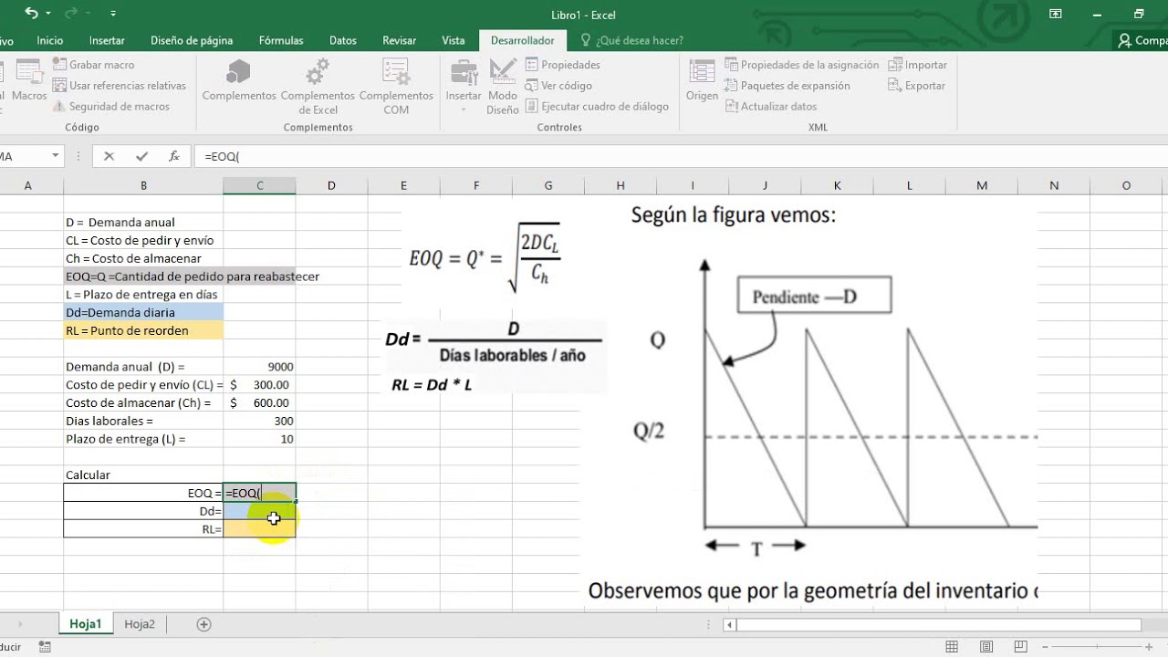 Cantidad de pedido y punto de reorden