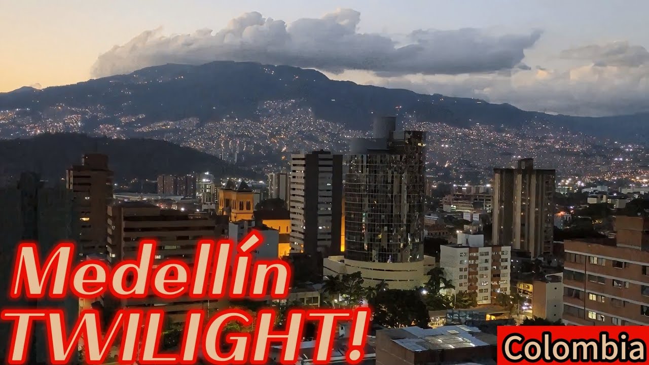 How STUNNING is Downtown from Above WHEN THE SUN SETS? Medellín, Colombia.