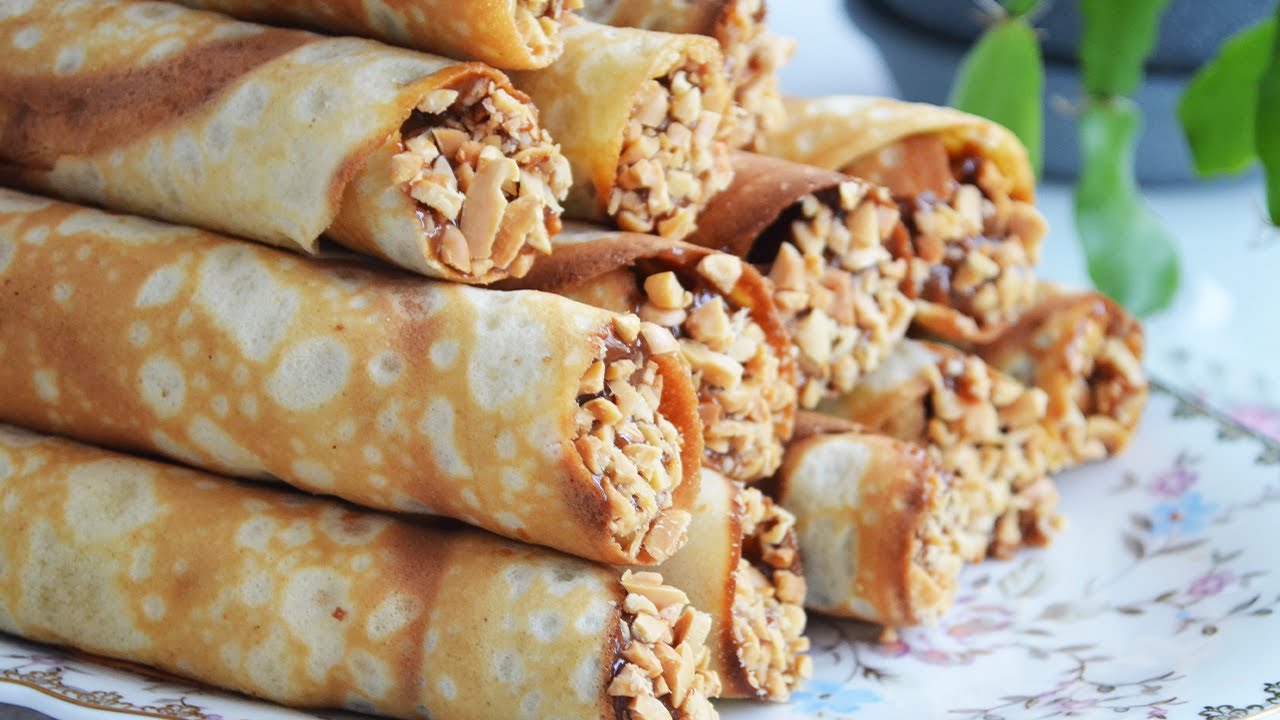 НА СКОВОРОДЕ Вафельные трубочки со сгущёнкой😍| Wafer rolls with condensed milk WITHOUT WAFER