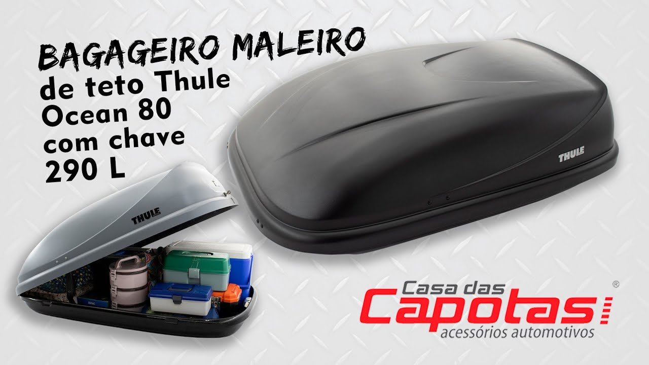 Bagageiro maleiro de teto com chave Thule Ocean 80 | Casa das Capotas