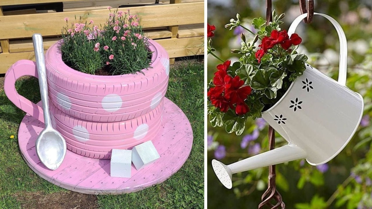 ✅120 iDEAS INUSUALES para el JARDIN de PATIO con COSAS de RECICLAJE lleno de ESTILO y SOSTENIBILIDAD