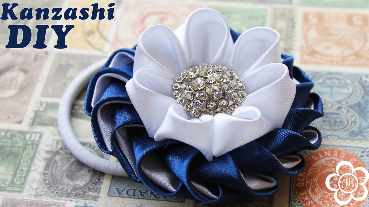 Резинка Канзаши Мастер Класс / DIY Kanzashi / Kulikova Anastasia