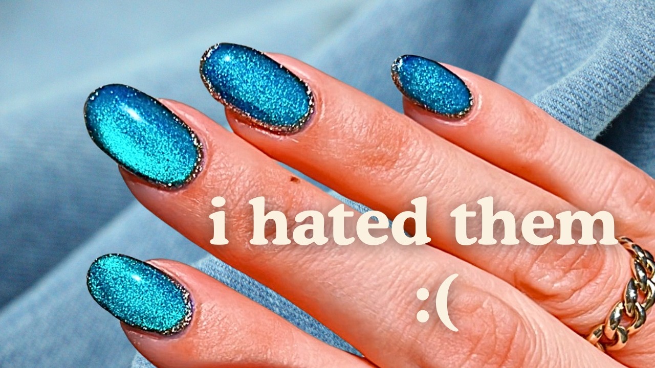 doing my own gel manicure using MAGNET gel! (how to do velvet magnet nails)
