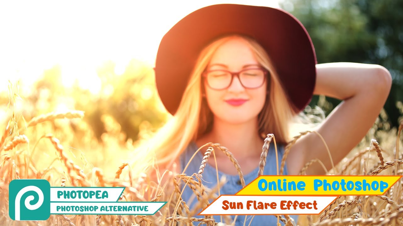 Realistic sun flare in photopea | photoshop alternative online software