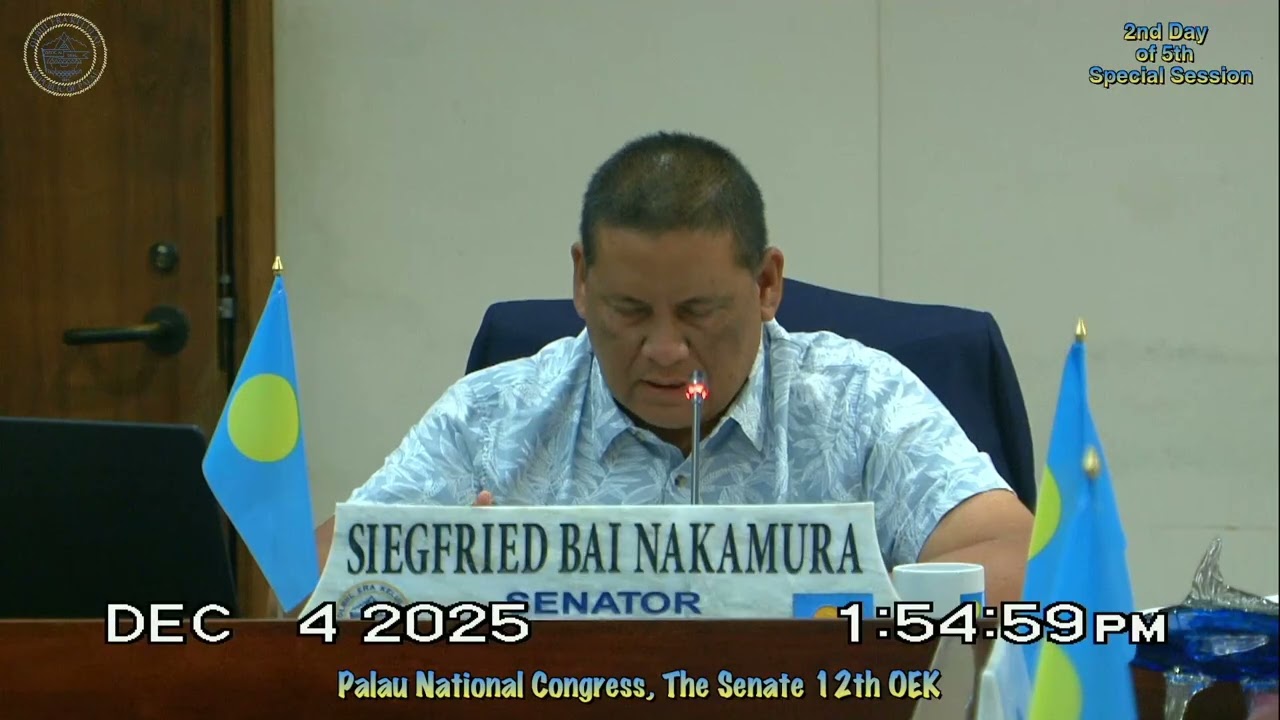 Palau National Congress | 12th OEK, The Senate 2nd Day of 5th Special Session