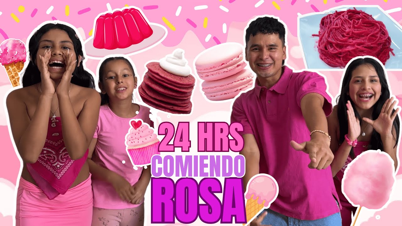 24 HORAS COMIENDO ROSA💖jonfer y Valentina
