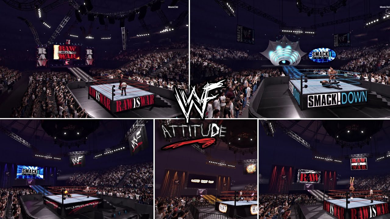 НАБОР АРЕНОВ ATTITUDE ERA ДЛЯ WWE 2K24