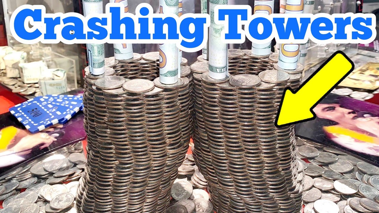 CRASHING TOWERS ... Playing The High Limit Coin Pusher Jackpot WON MONEY ASMR
