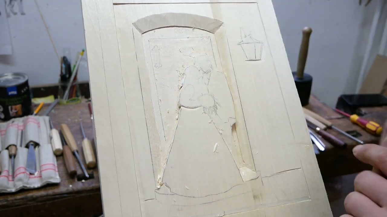 Hochzeitspaar Relief schnitzen