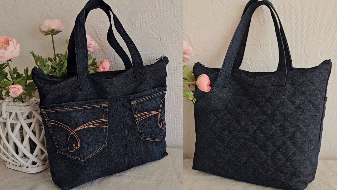 КАК СШИТЬ САМУЮ ПРОСТУЮ СУМКУ ИЗ СТАРЫХ ДЖИНСОВ #sewingtutorial #diy #sewing #handmade #sewingideas