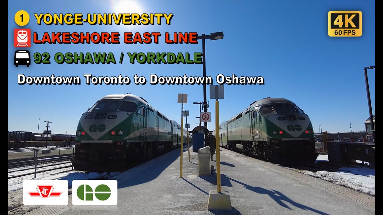 TTC & GO Transit POV Walk: Downtown Toronto to Downtown Oshawa Via Oshawa GO Station【4K 60FPS】
