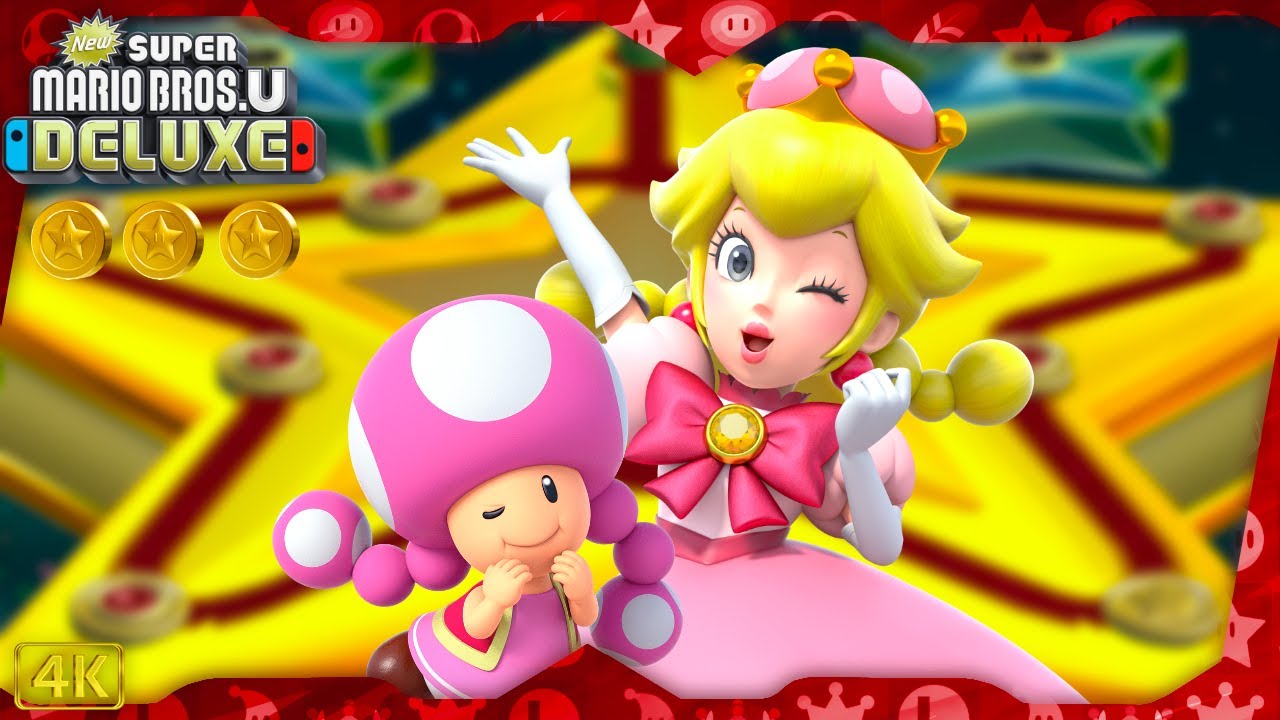 New Super Mario Bros. U Deluxe ⁴ᴷ World 9: Superstar Road (All Star Coins) Toadette/Peachette