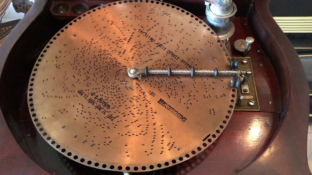 Columbia Grafonola Deluxe playing Reginaphone Disc &ldquo;The Slyphs Valse Caprice Bachman&rdquo;