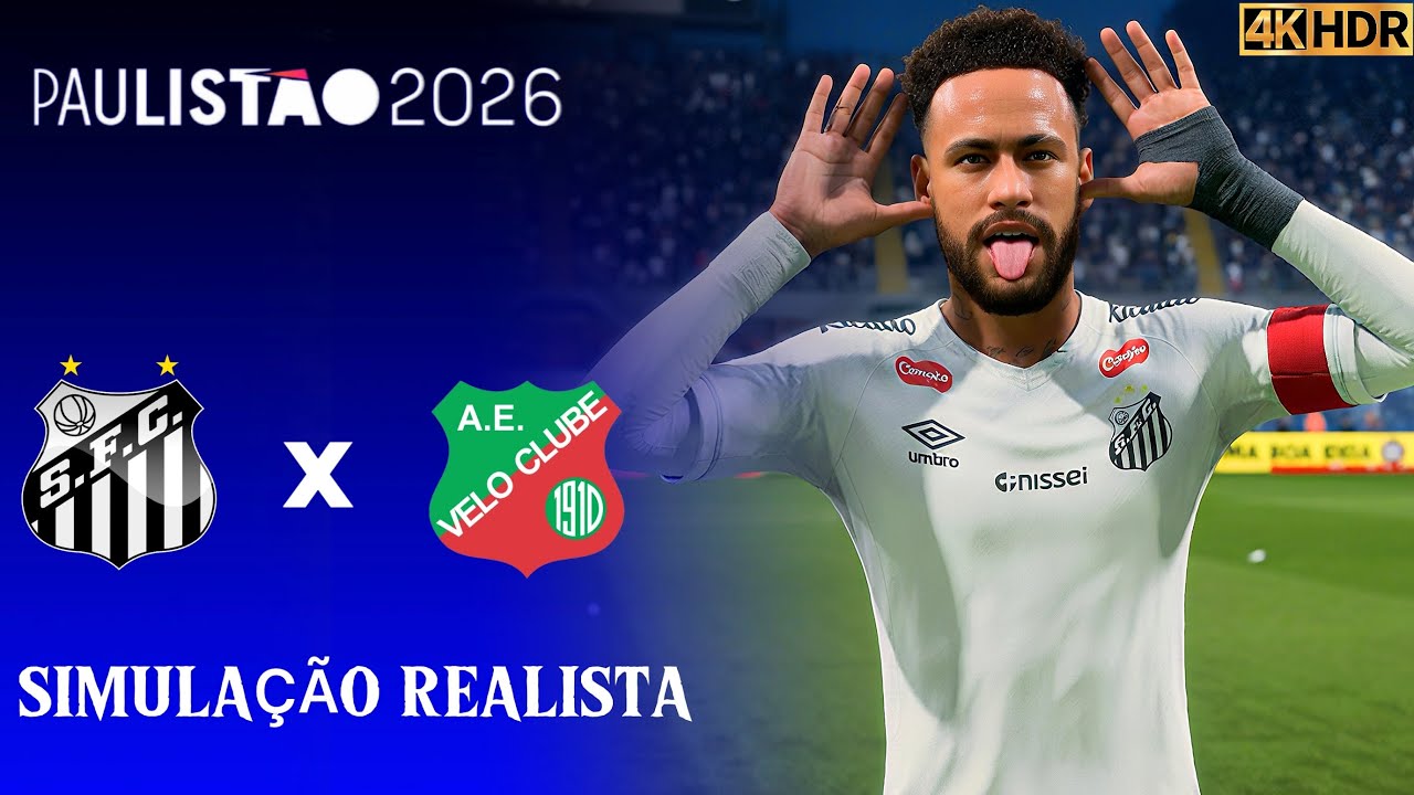 FC 26 - Santos vs Velo Clube | Paulistão 2026 | Volta de Neymar | Simulação PC™ [4K 60FPS].
