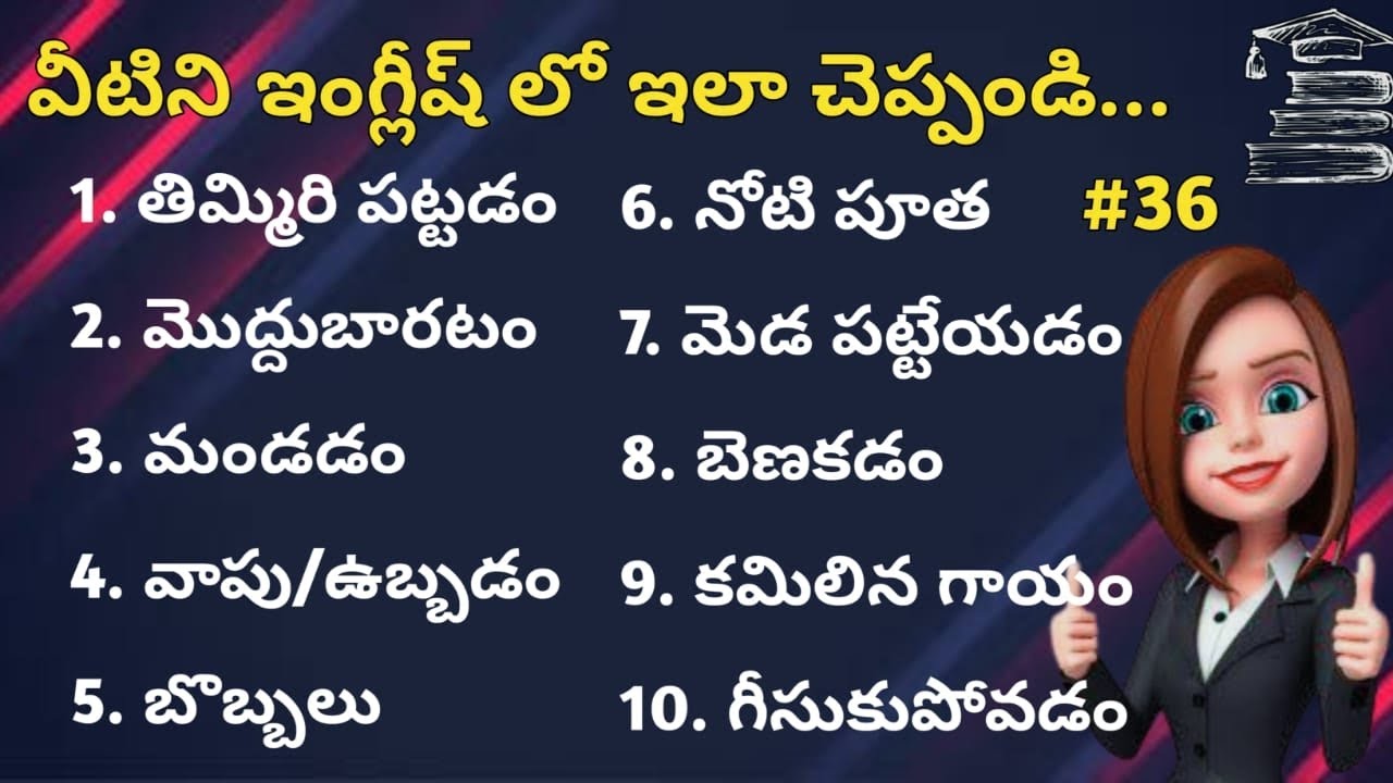 English Vocabulary #36 | Learn English through Telugu | Tinglish Teacher